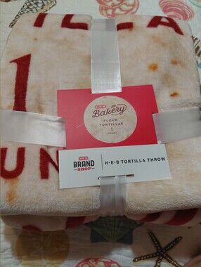 Brand New H-E-B Brand Shop 70" Tortilla Throw HEB Bakery Flour Tortillas Blanket